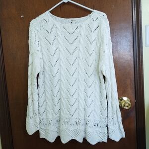 Crochet Open Knit Sweater Size L